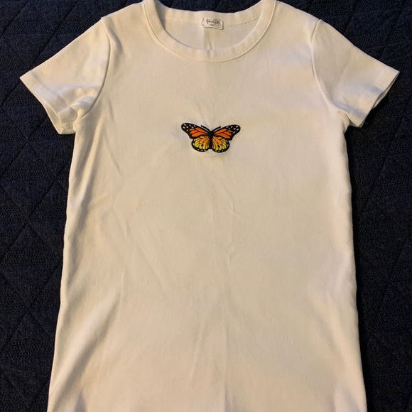 Brandy Melville Tops - Brandy Melville White butterfly Top